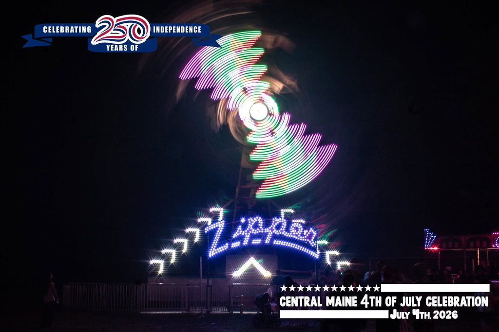 As the sun set on the Central Maine 4th of July Celebration, on America's 250th birthday, families danced under the lights, watched fireworks fill the sky, and closed out the night on the rides from Smokey's Greater Shows.