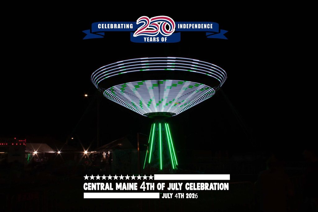 As the sun set on the Central Maine 4th of July Celebration, on America's 250th birthday, families danced under the lights, watched fireworks fill the sky, and closed out the night on the rides from Smokey's Greater Shows.